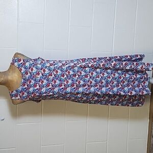 Blair Floral Lightweight Button-Down Front Gathered Back Midi Sun Dress